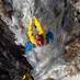 Thin ice at the start of the crux